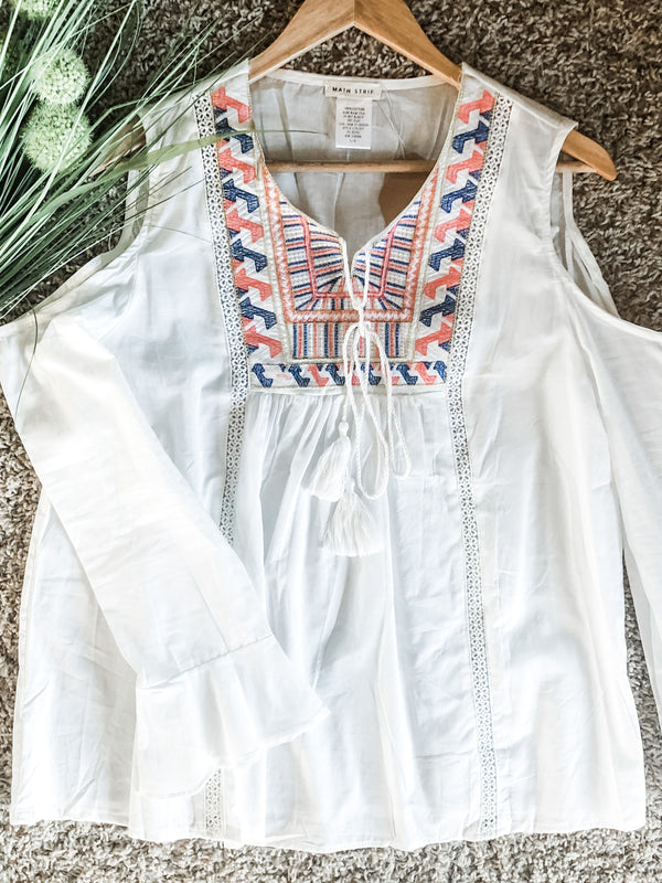 White Peekaboo Blouse